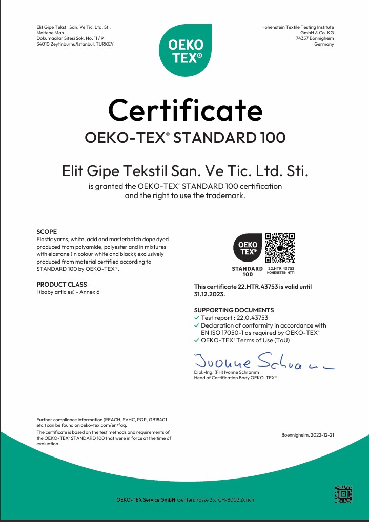 Elit Gipe - Oekotex